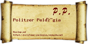 Politzer Pelágia névjegykártya